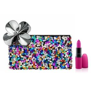 MAC Sequin Clutch & Flat Out Fabulous Lipstick